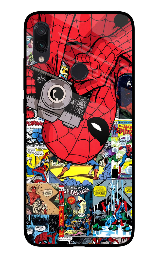 Spider Man Redmi Note 7 Pro Glass Case Back Cover by Casekaro