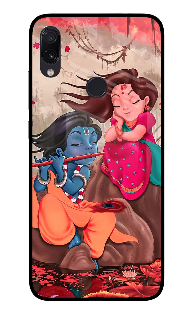 Radhe Krishna Redmi Note 7 Pro Glass Case Back Cover by Casekaro
