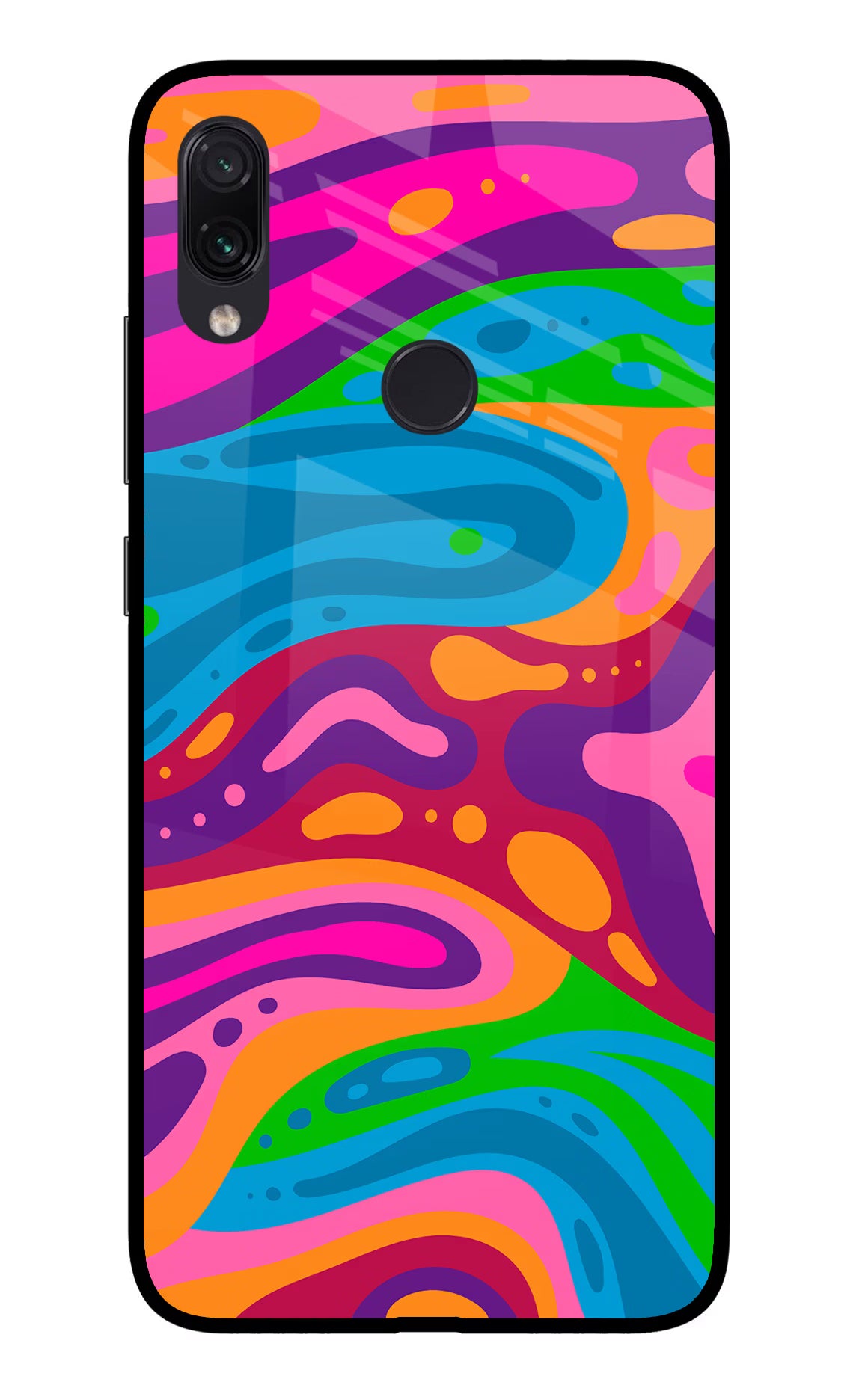 Trippy Pattern Redmi Note 7 Pro Glass Case