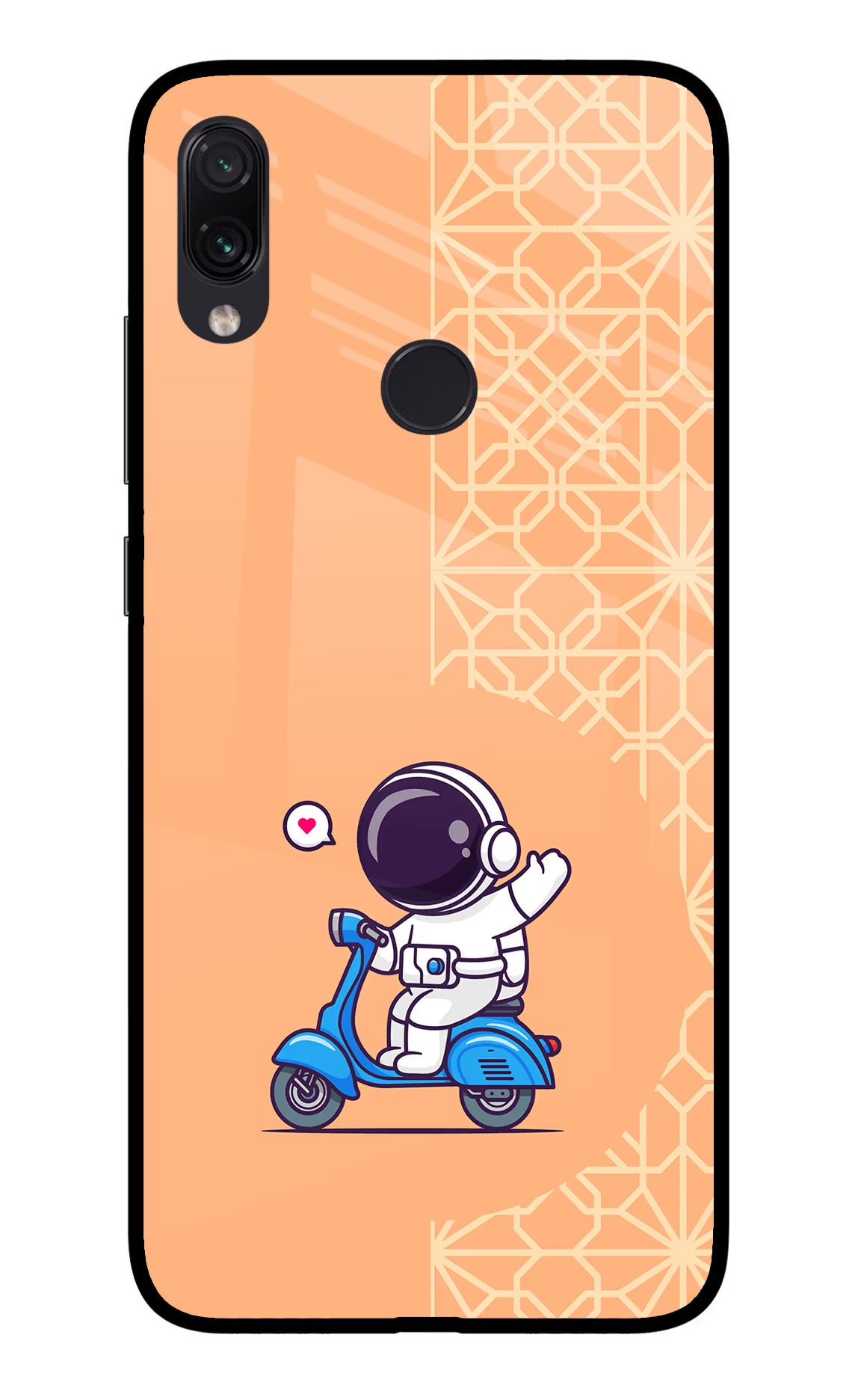 Cute Astronaut Riding Redmi Note 7 Pro Glass Case