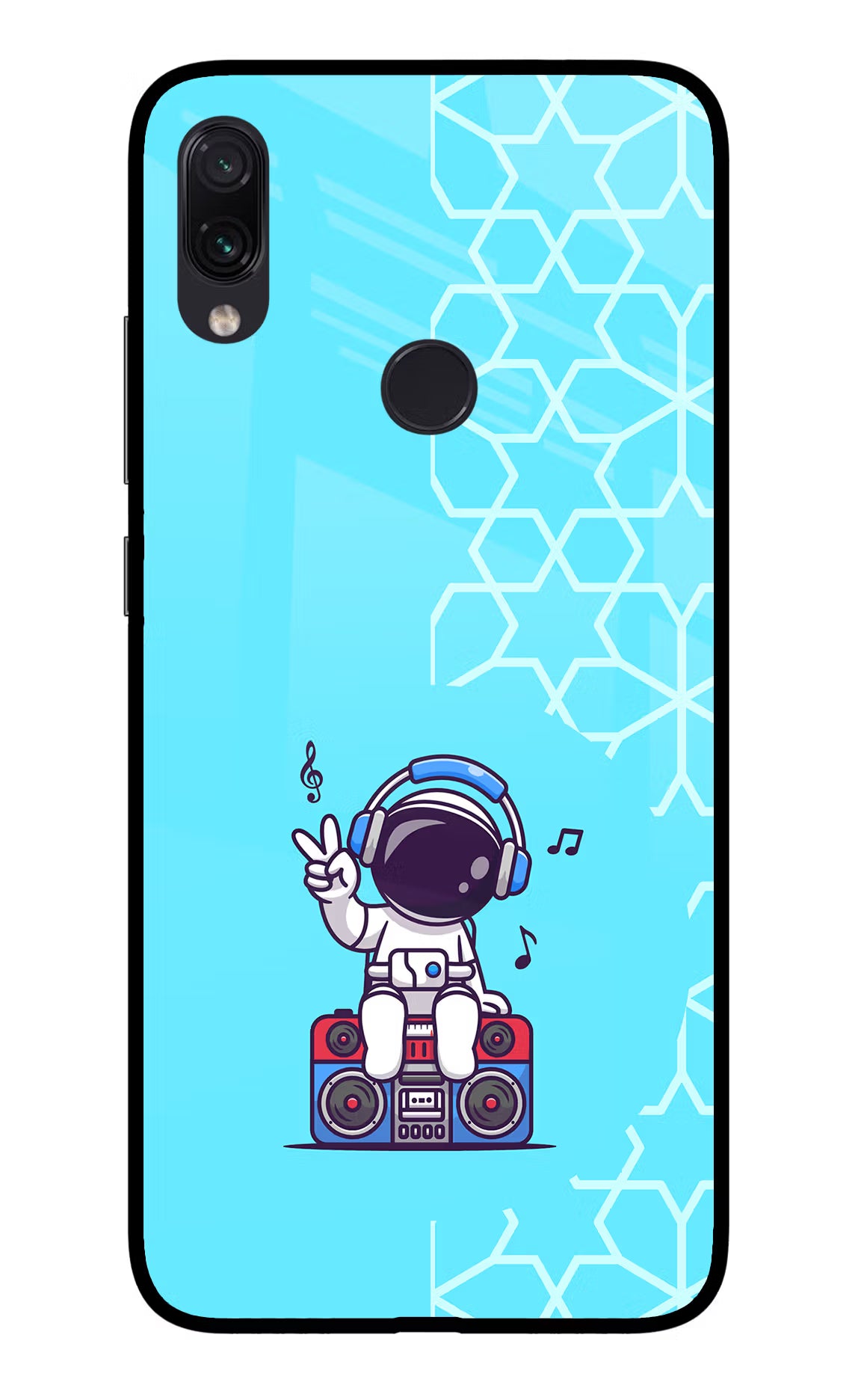 Cute Astronaut Chilling Redmi Note 7 Pro Glass Case