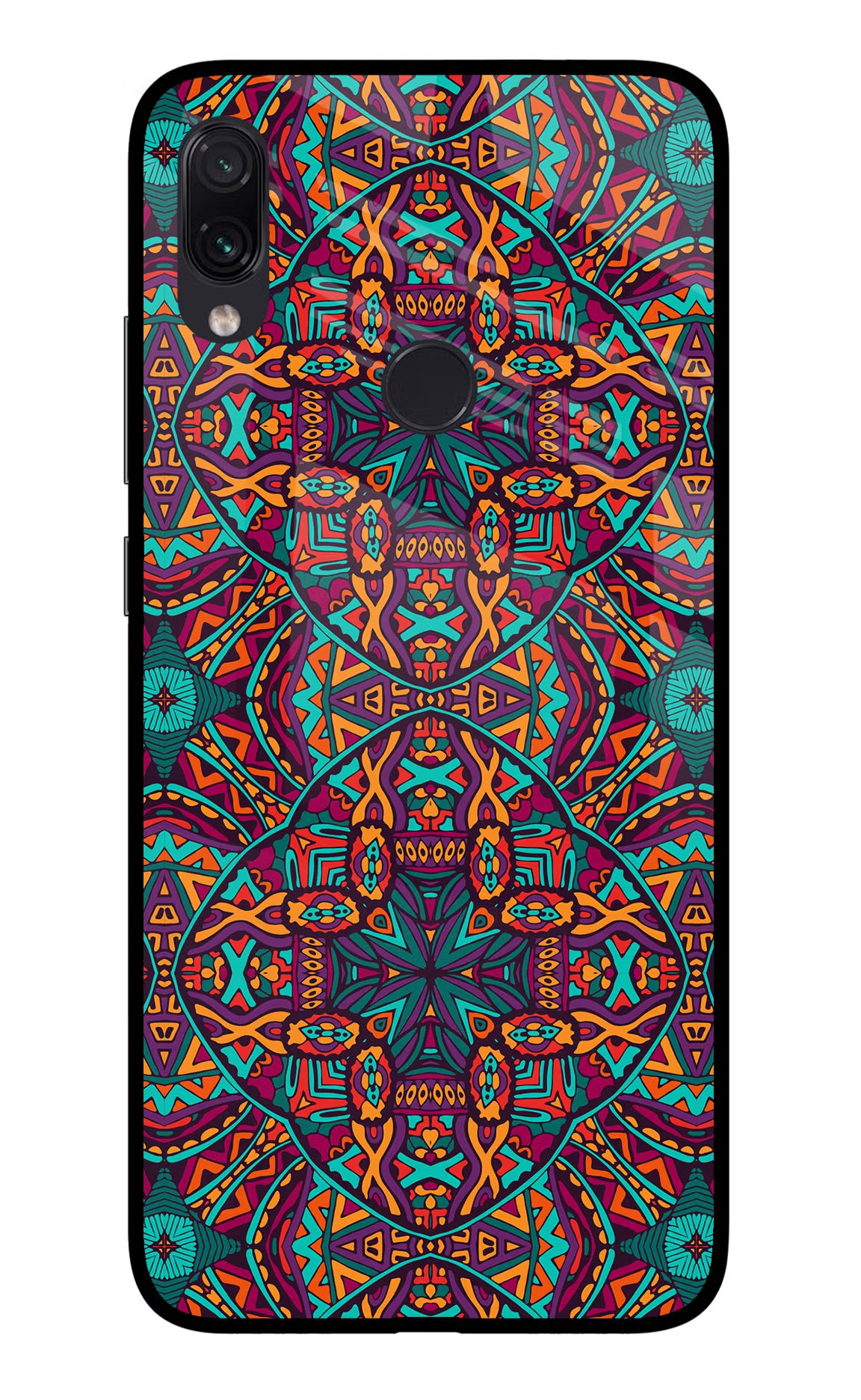 Colour Mandala Redmi Note 7 Pro Glass Case Back Cover by Casekaro