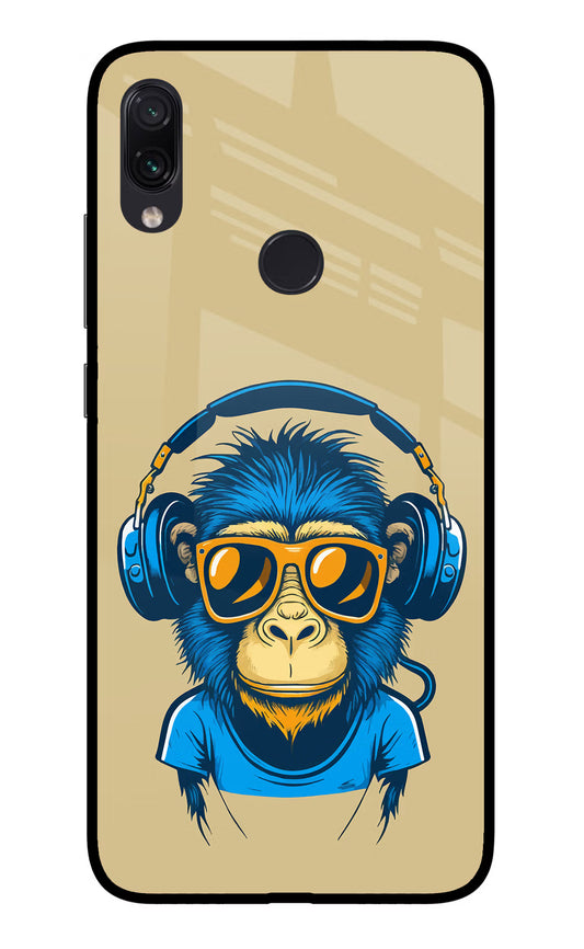 Monkey Headphone Redmi Note 7 Pro Glass Case