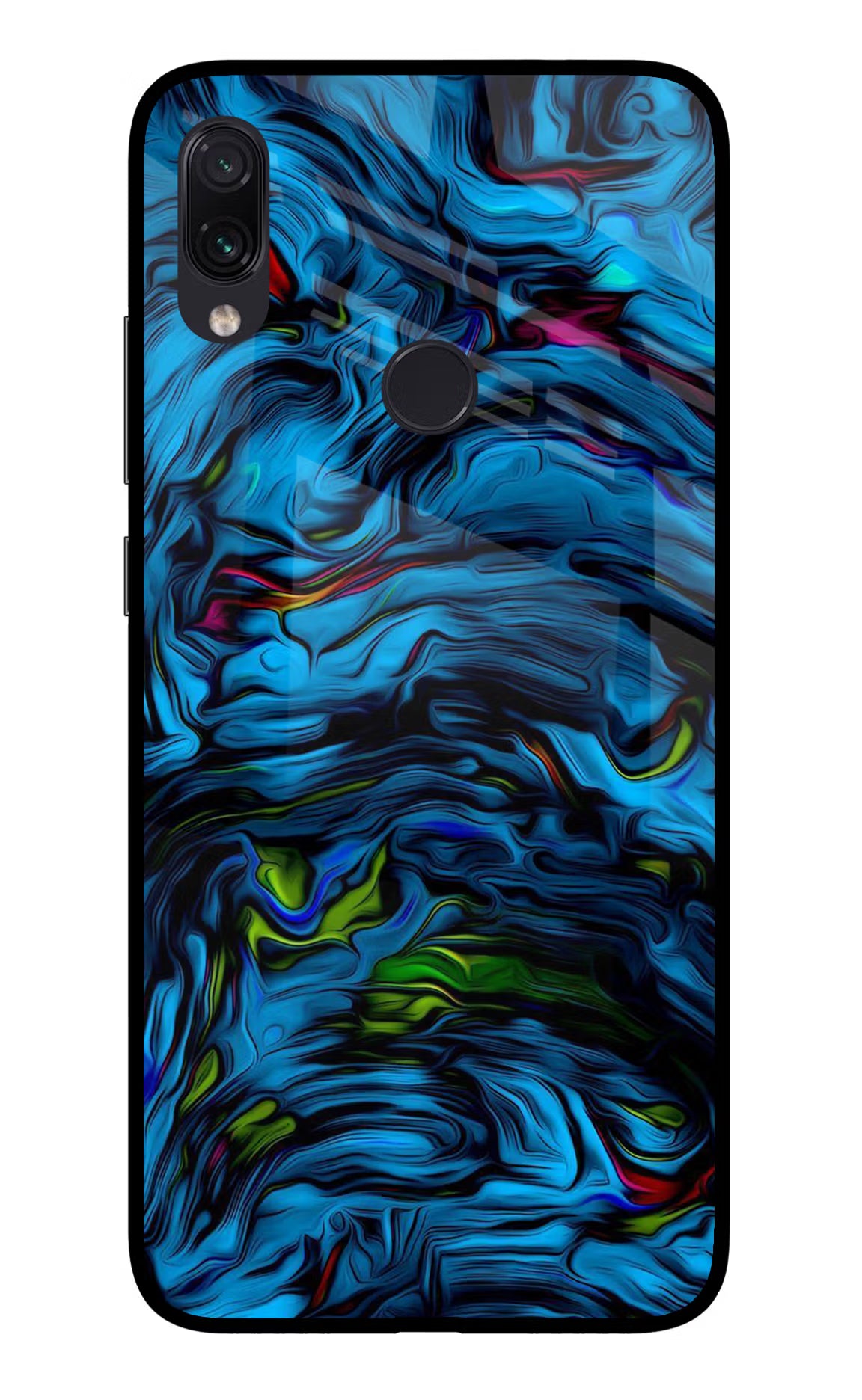 Dark Blue Abstract Redmi Note 7 Pro Glass Case