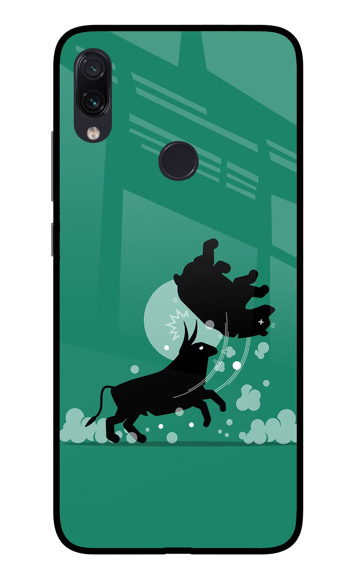 Bull Conqueror Redmi Note 7 Pro Glass Case Back Cover by Casekaro