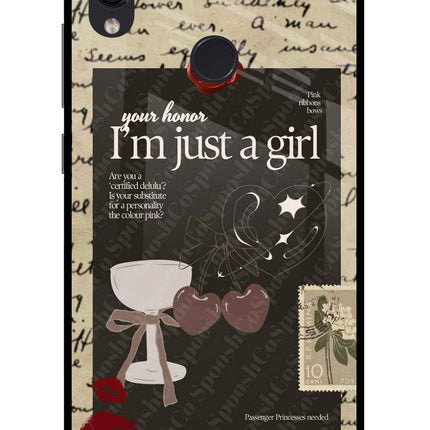 I am just a girl Redmi Note 7 Pro Glass Case Back Cover by Casekaro