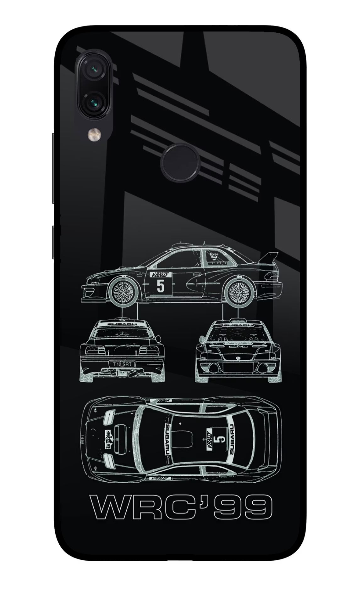 WRC'99 Redmi Note 7 Pro Glass Case Back Cover by Casekaro