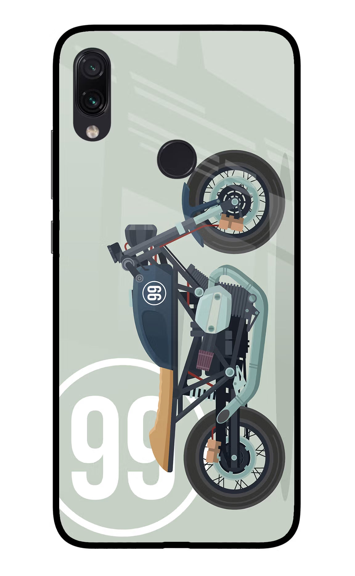 Classic Cafe Racer 99 Redmi Note 7 Pro Glass Case Back Cover by Casekaro