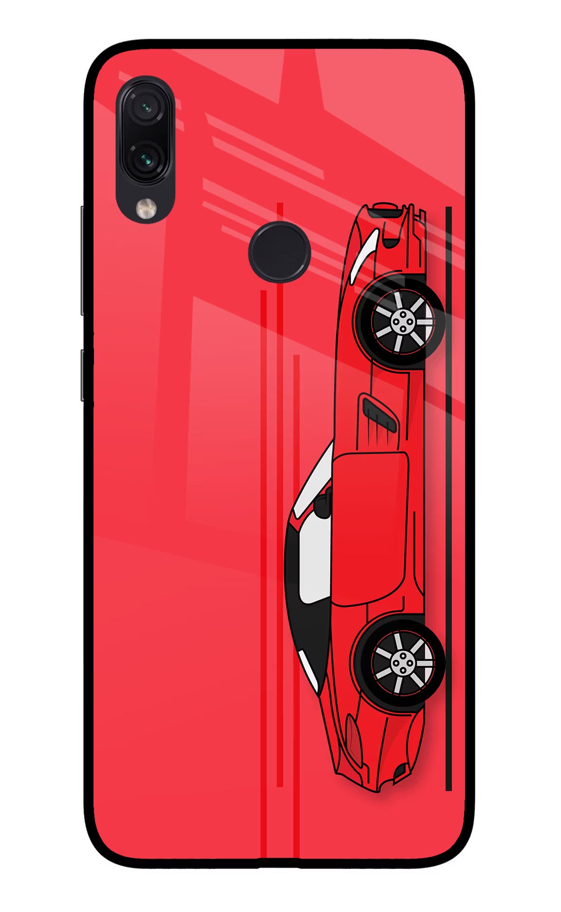Red Velocity Redmi Note 7 Pro Glass Case Back Cover by Casekaro