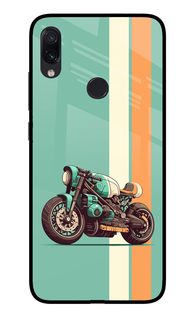 Striped Moto Drift Redmi Note 7 Pro Glass Case Back Cover by Casekaro