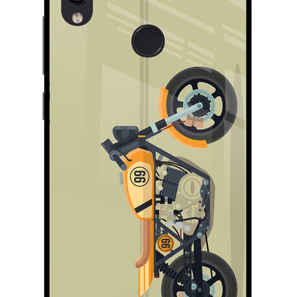 Vertical Speedster Redmi Note 7 Pro Glass Case Back Cover by Casekaro