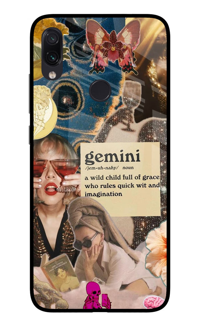 Gemini Zodiac Redmi Note 7 Pro Glass Case Back Cover by Casekaro