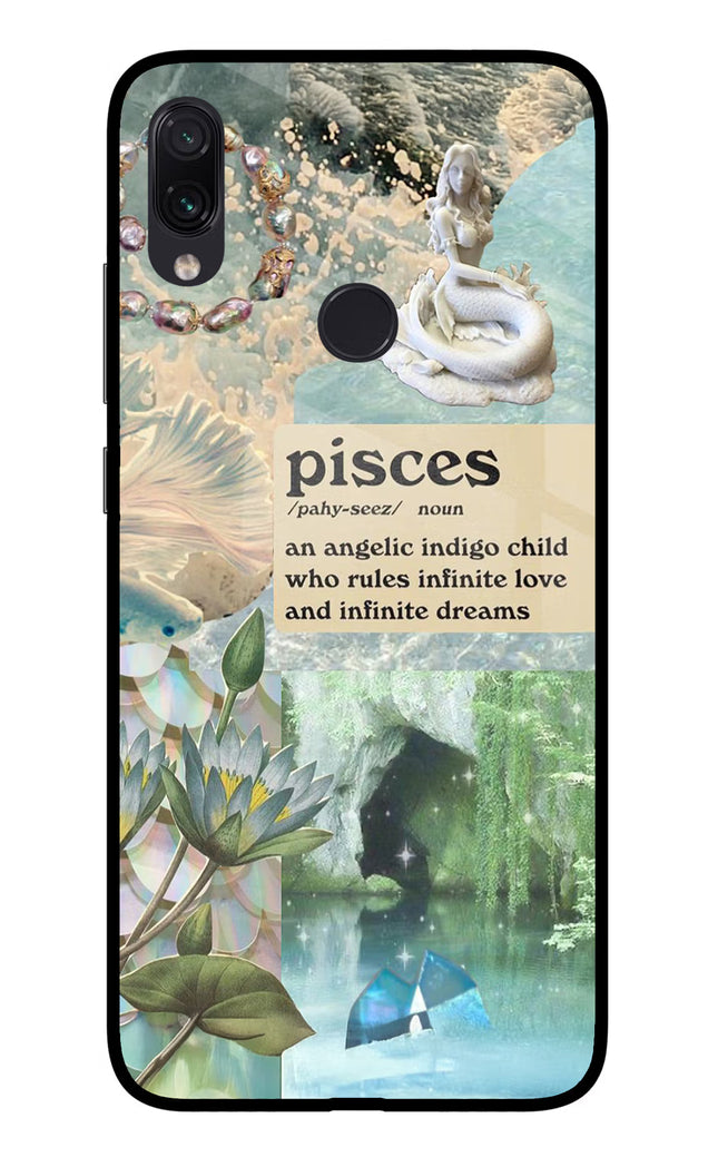 Pisces Zodiac Redmi Note 7 Pro Glass Case Back Cover by Casekaro