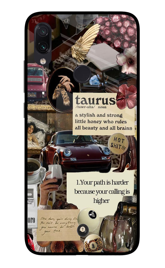 Taurus Zodiac Redmi Note 7 Pro Glass Case Back Cover by Casekaro