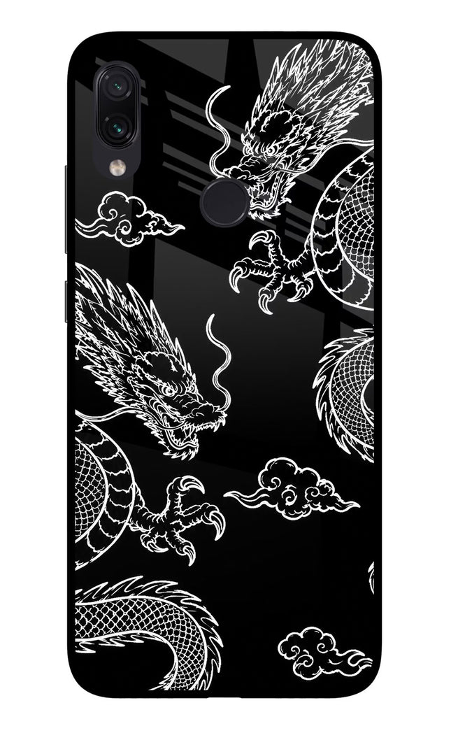 Twin Dragons Redmi Note 7 Pro Glass Case Back Cover by Casekaro