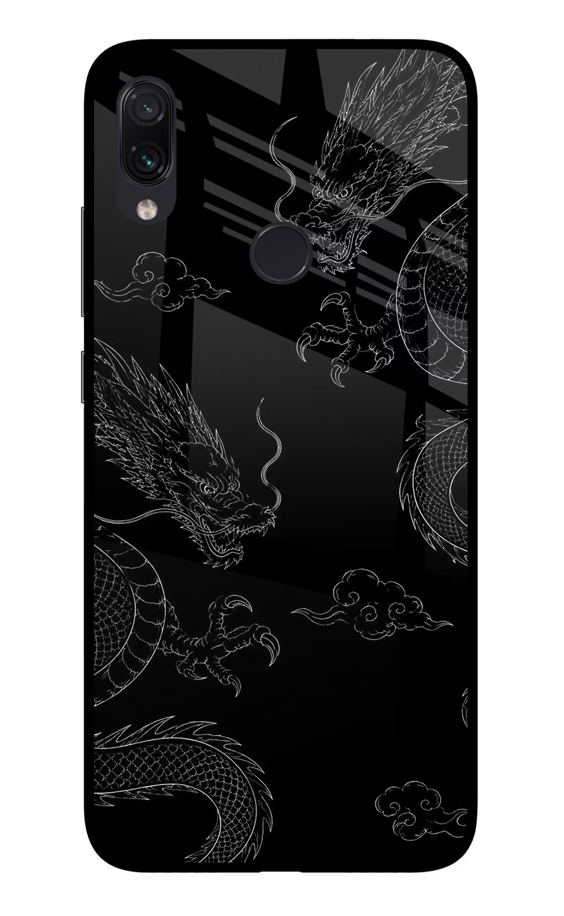 Twin Dragons Redmi Note 7 Pro Glass Case Back Cover by Casekaro