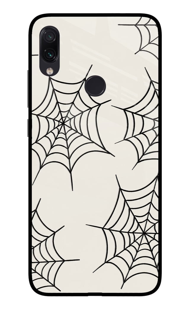 Spider Web Redmi Note 7 Pro Glass Case Back Cover by Casekaro