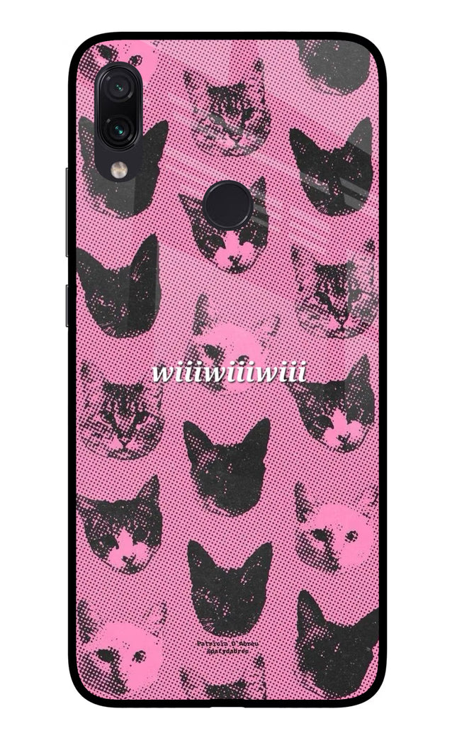 Pink Cats Redmi Note 7 Pro Glass Case Back Cover by Casekaro