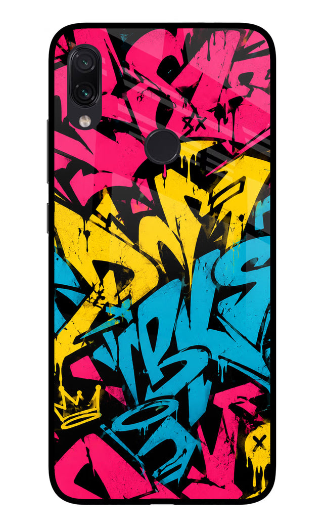 Graffiti Vibe Redmi Note 7 Pro Glass Case Back Cover by Casekaro
