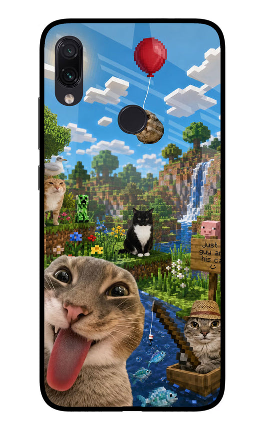 Minecraft Cat Chaos Redmi Note 7 Pro Glass Case