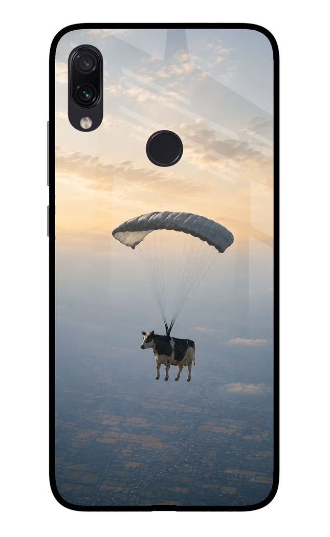 Skydiving Cow Redmi Note 7 Pro Glass Case Back Cover by Casekaro