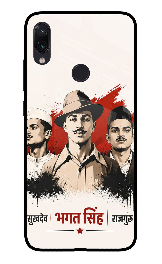 Bhagat Singh Trio Redmi Note 7 Pro Glass Case Back Cover by Casekaro