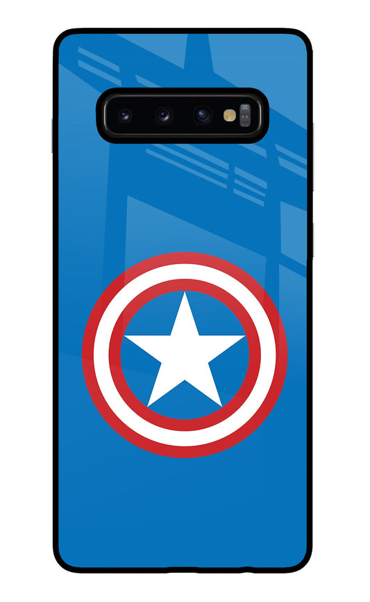 Captain America Logo Samsung S10 Plus Glass Case