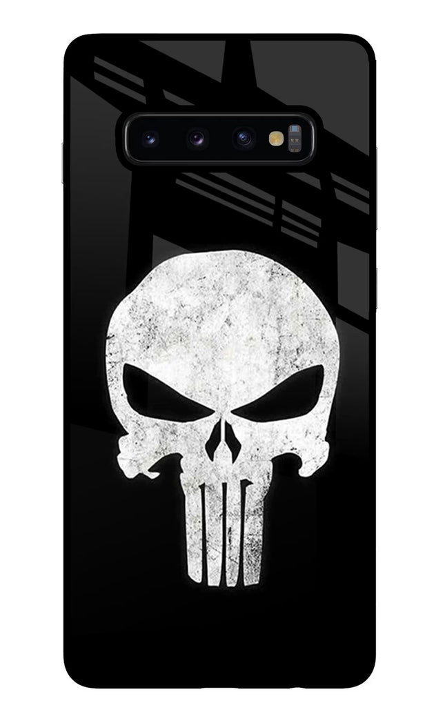 Punisher Skull Samsung S10 Plus Glass Case Back Cover by Casekaro
