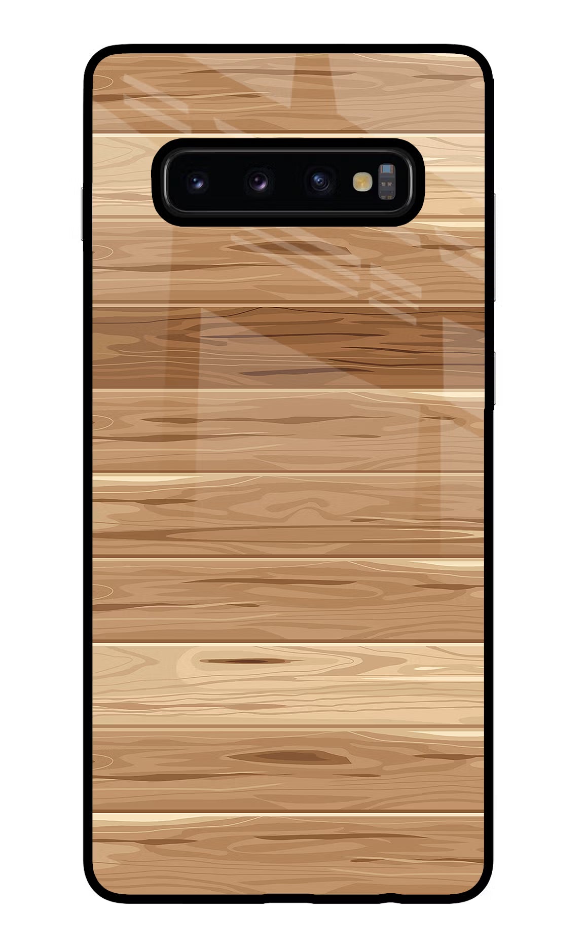 Wooden Vector Samsung S10 Plus Glass Case Back Cover by Casekaro