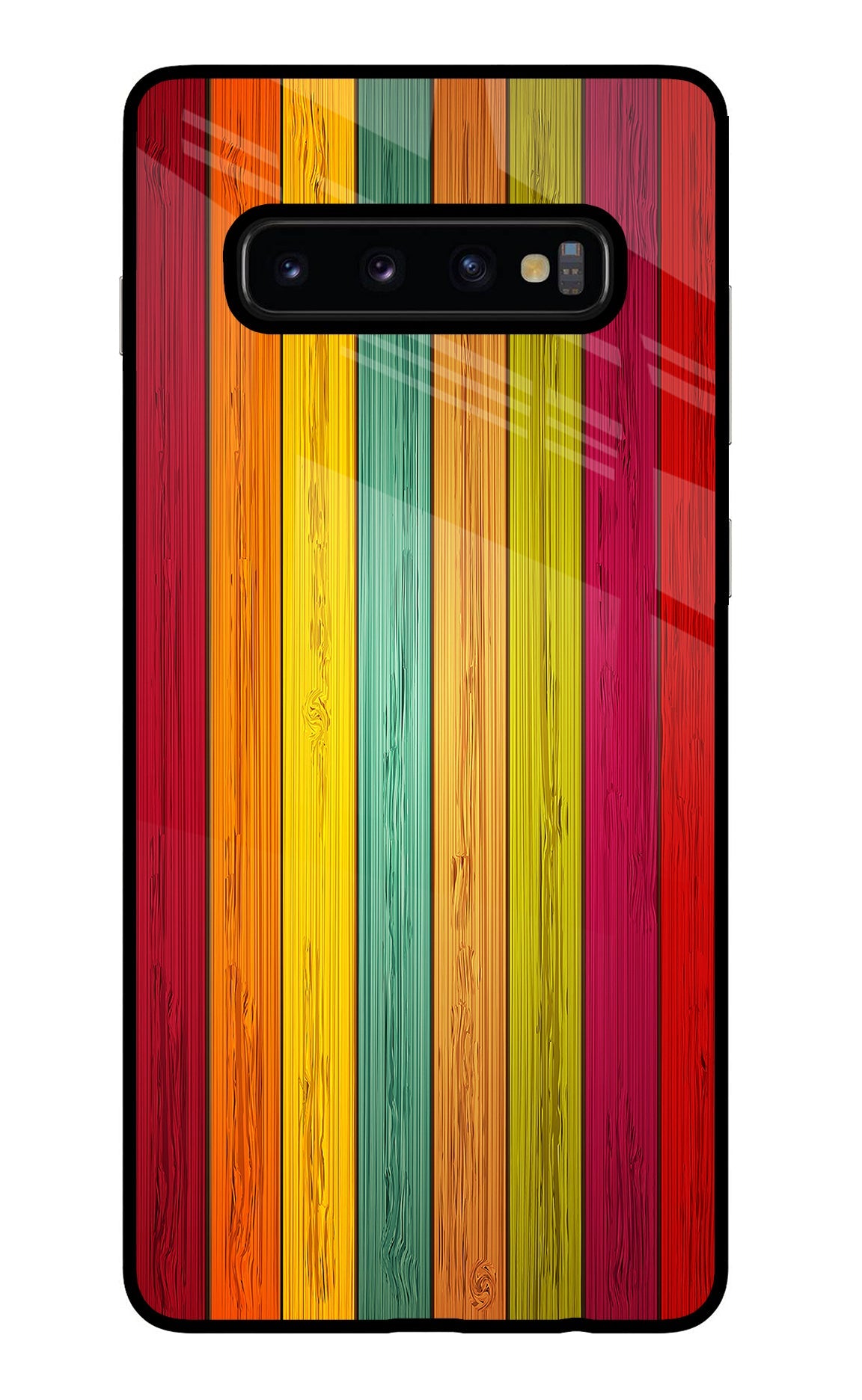 Multicolor Wooden Samsung S10 Plus Back Cover