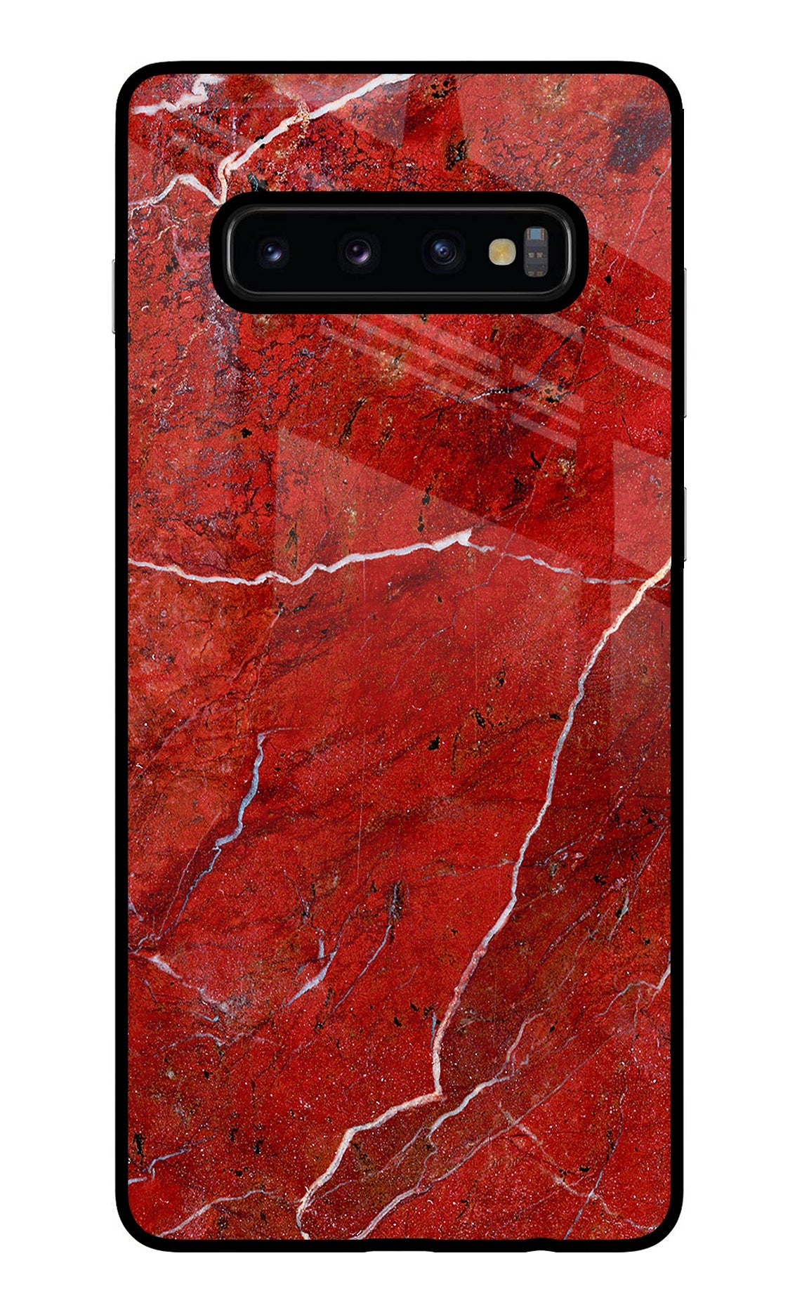 Red Marble Design Samsung S10 Plus Glass Case