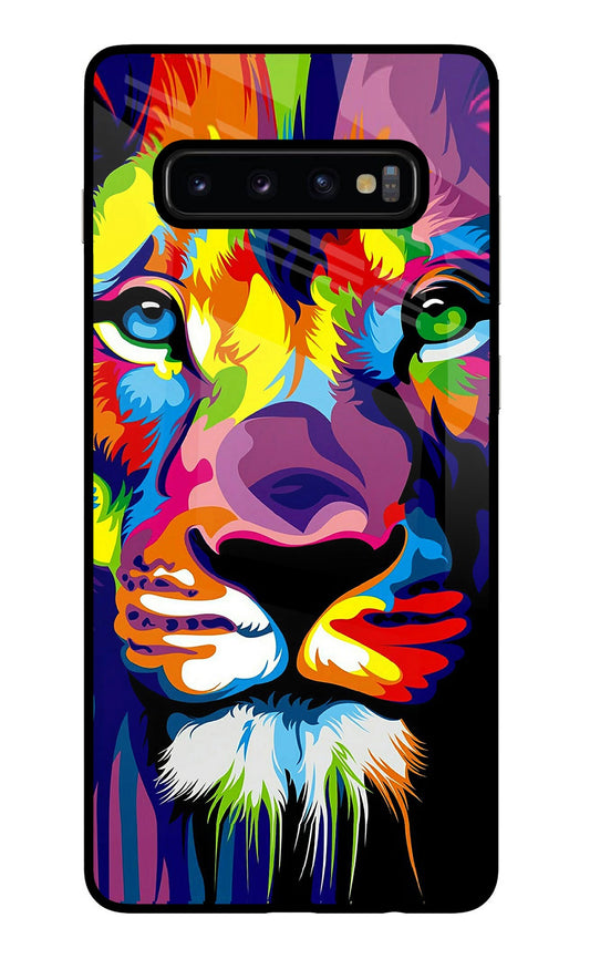 Lion Samsung S10 Plus Glass Case
