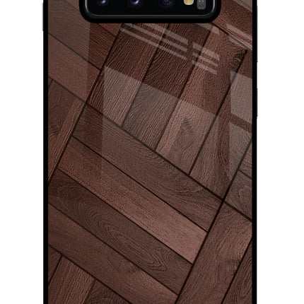 Wooden Texture Design Samsung S10 Plus Glass Case