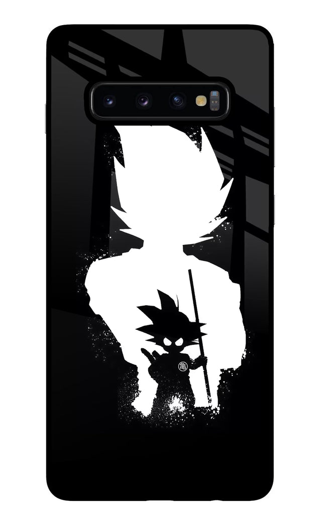 Goku Shadow Samsung S10 Plus Glass Case Back Cover by Casekaro