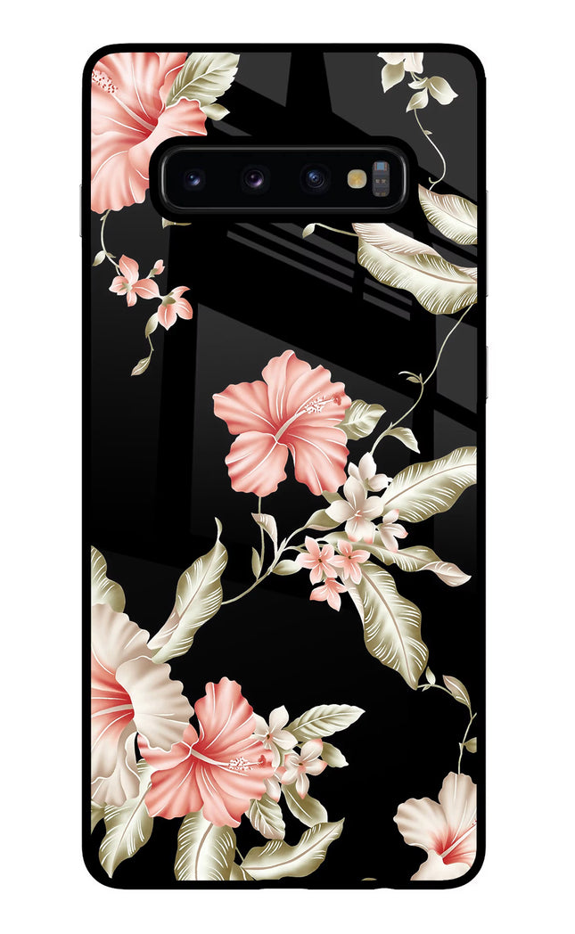 Flowers Samsung S10 Plus Glass Case Back Cover by Casekaro