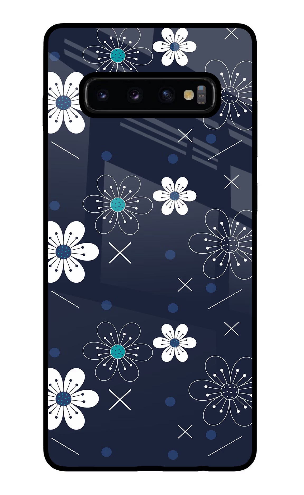 Flowers Samsung S10 Plus Glass Case Back Cover by Casekaro