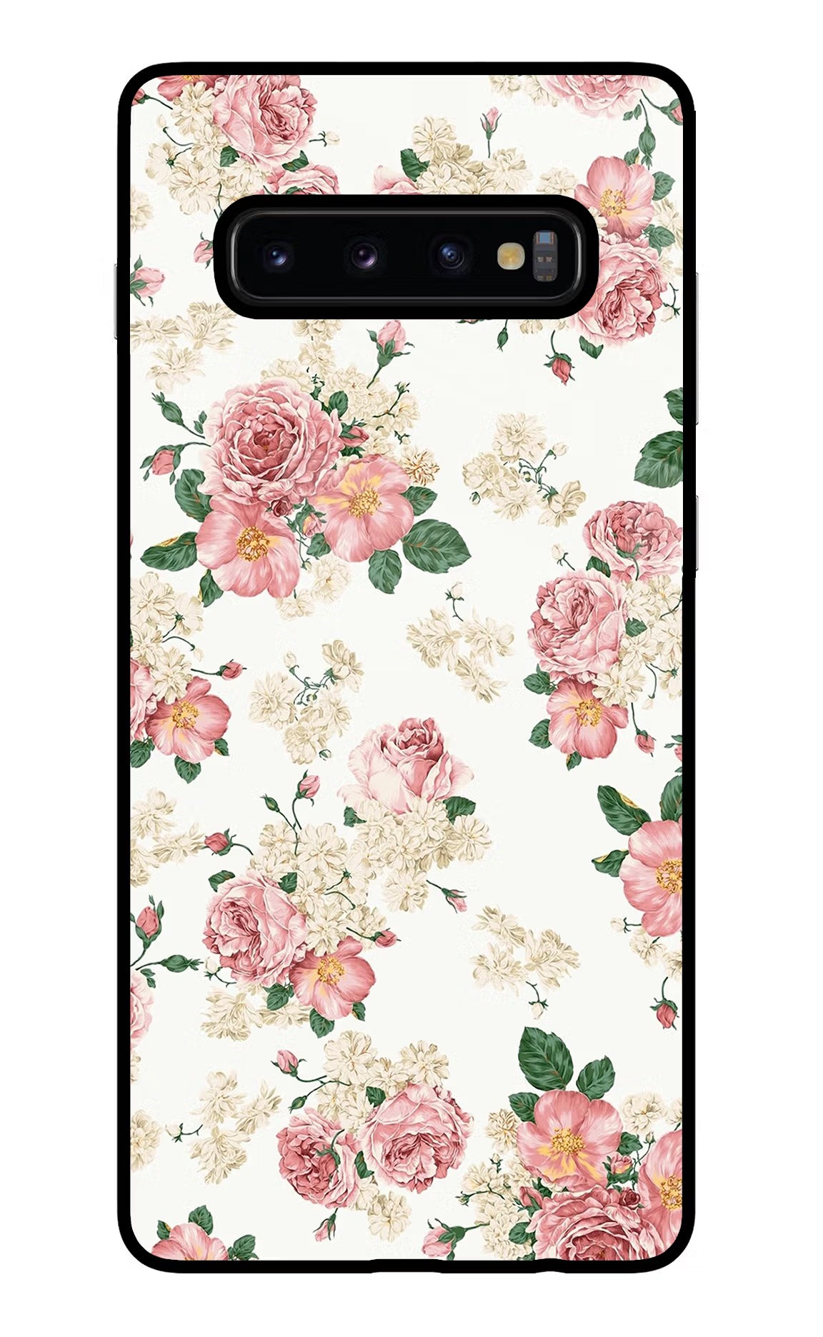 Flowers Samsung S10 Plus Glass Case Back Cover by Casekaro