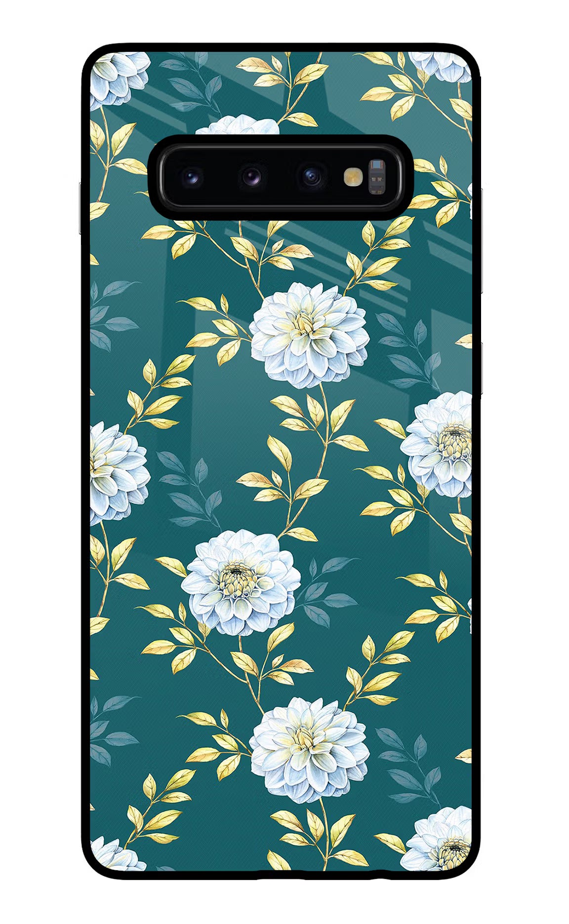 Flowers Samsung S10 Plus Glass Case Back Cover by Casekaro