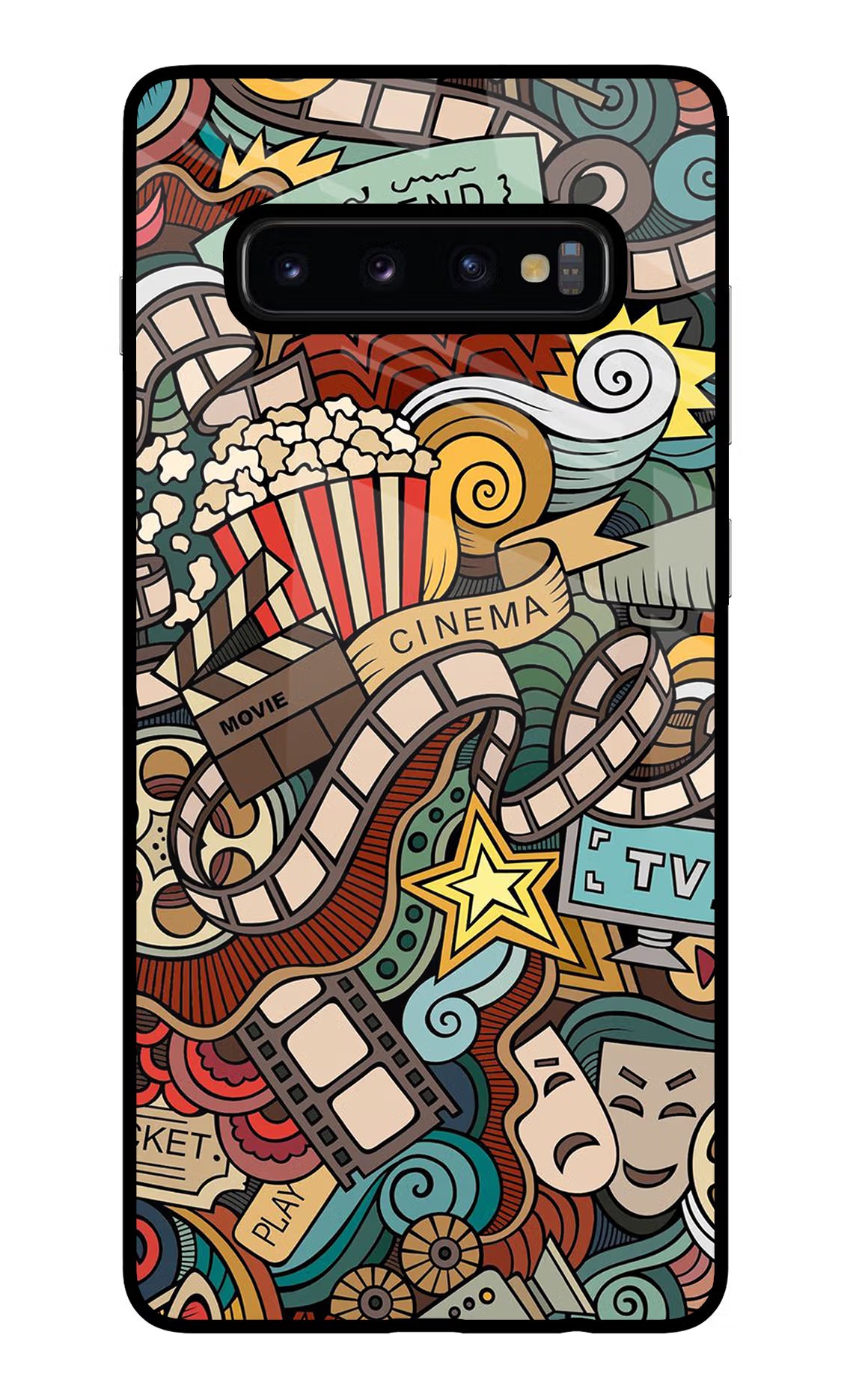 Cinema Abstract Samsung S10 Plus Glass Case Back Cover by Casekaro
