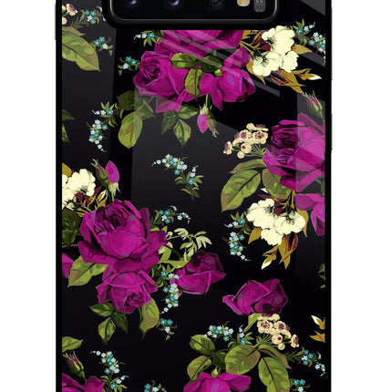 Flowers Samsung S10 Plus Glass Case Back Cover by Casekaro