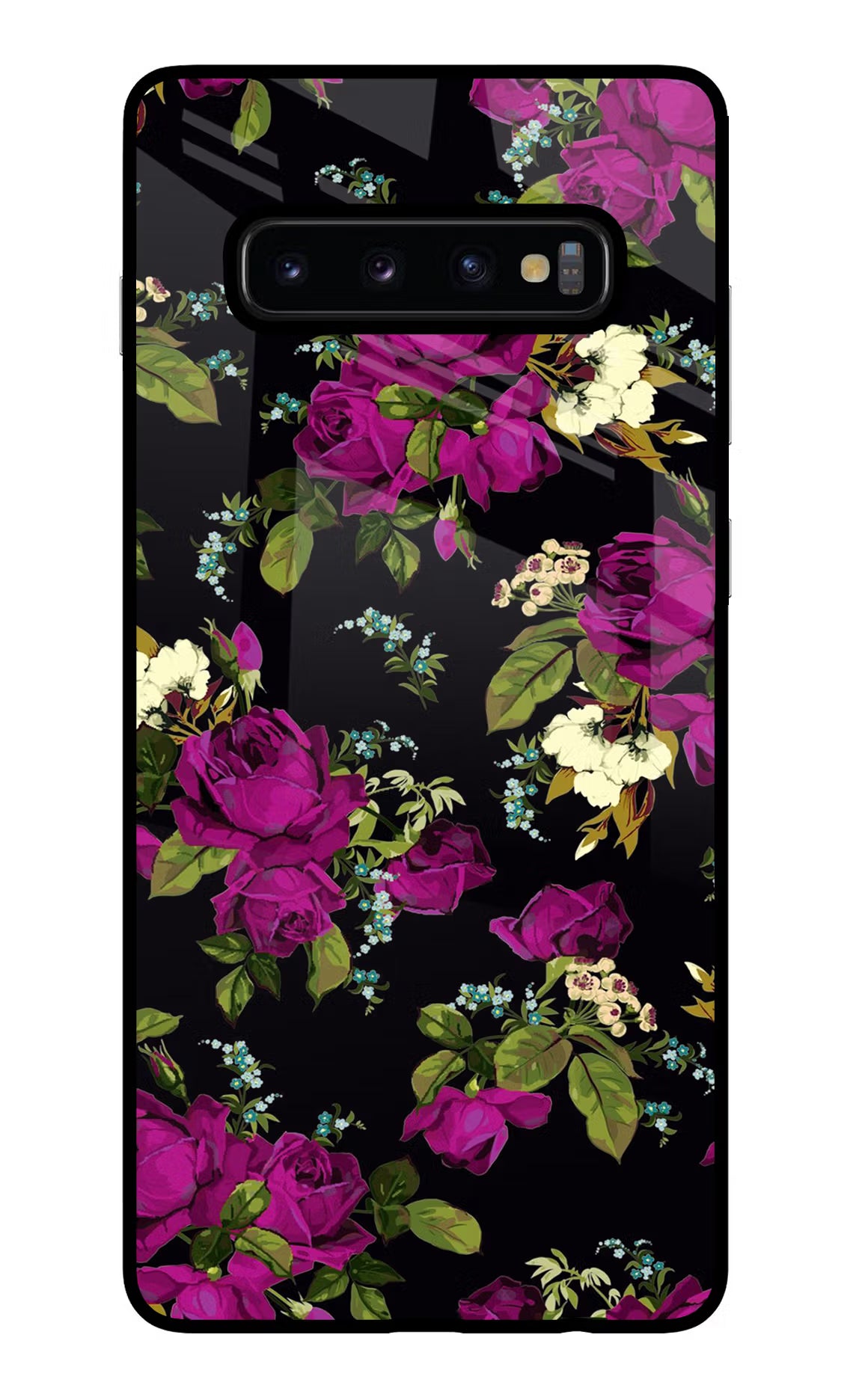 Flowers Samsung S10 Plus Glass Case Back Cover by Casekaro