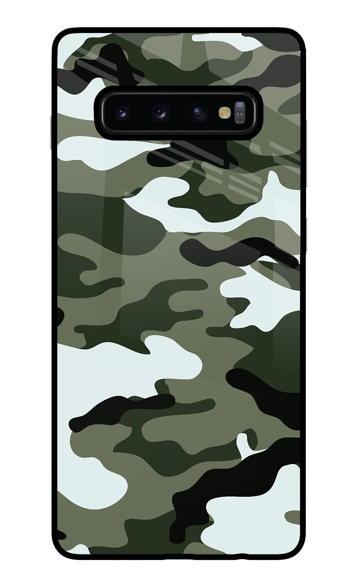 Camouflage Samsung S10 Plus Glass Case