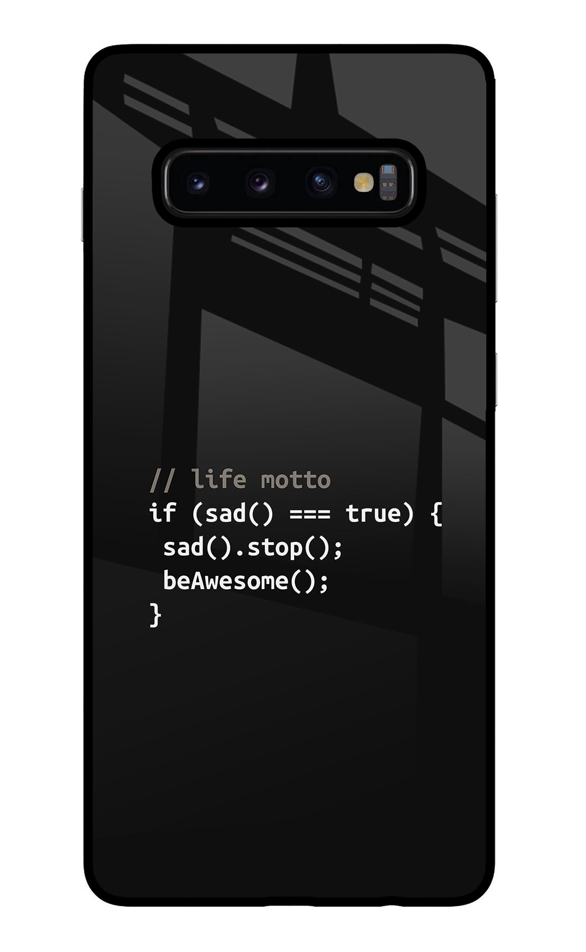 Life Motto Code Samsung S10 Plus Glass Case