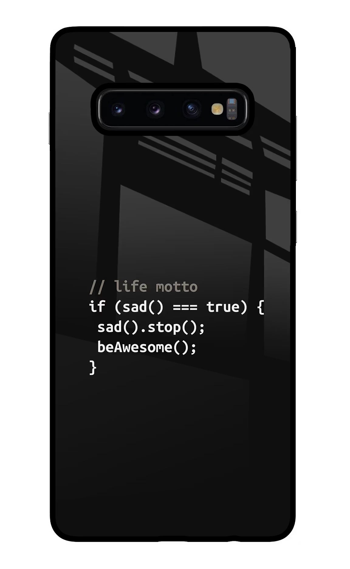 Life Motto Code Samsung S10 Plus Glass Case Back Cover by Casekaro