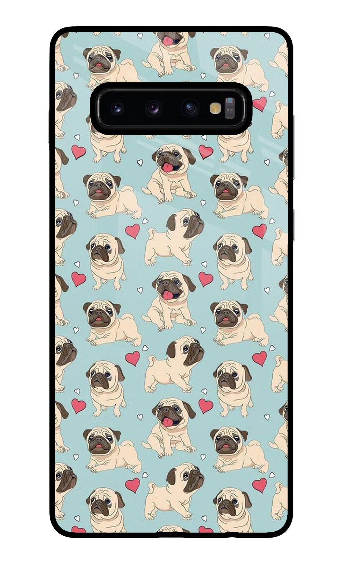 Pug Dog Samsung S10 Plus Glass Case Back Cover by Casekaro