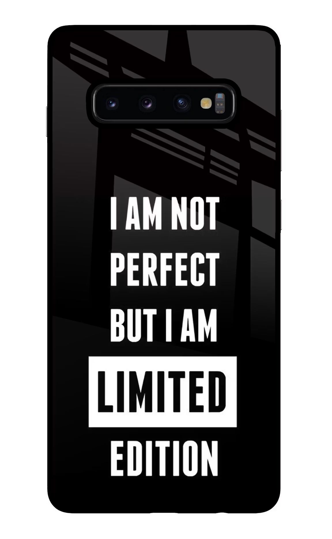 I Am Not Perfect But I Am Limited Edition Samsung S10 Plus Glass Case Back Cover by Casekaro