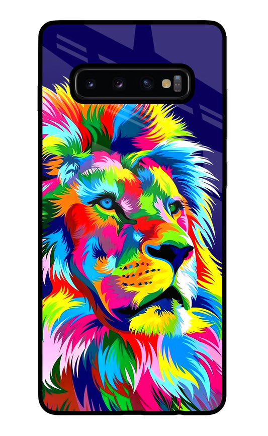 Vector Art Lion Samsung S10 Plus Glass Case