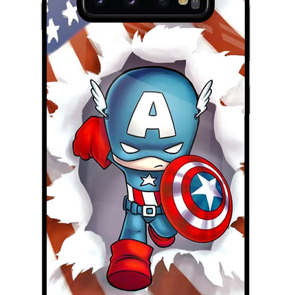 Captain America Samsung S10 Plus Glass Case Back Cover by Casekaro