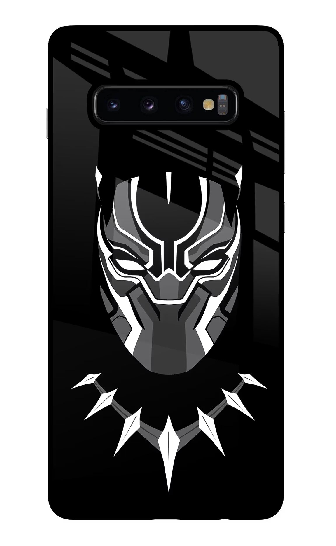 Black Panther Samsung S10 Plus Glass Case Back Cover by Casekaro