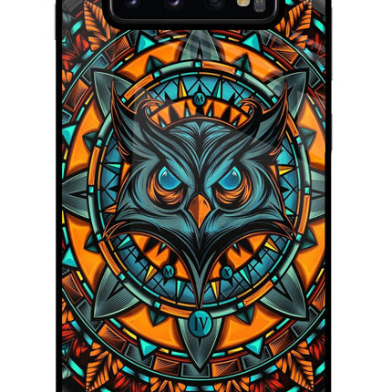 Angry Owl Art Samsung S10 Plus Glass Case Back Cover by Casekaro